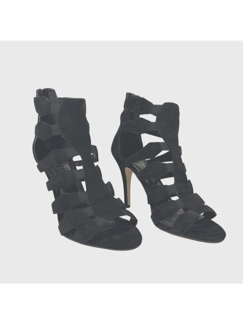 Ivanka Trump Marjory Black Open Toe Caged Booties - Marjory Stretch High-Heel 9M - Picture 2 of 13